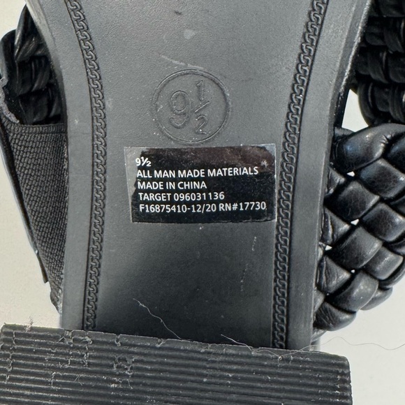 A New Day Black Braided/Woven Block Heels- Size 9.5 - Picture 6 of 11